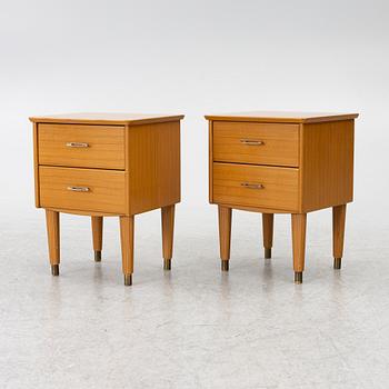Bedside tables, a pair, mid-20th century.