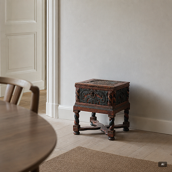 Barock, A chest, 18th century, on a later stand.