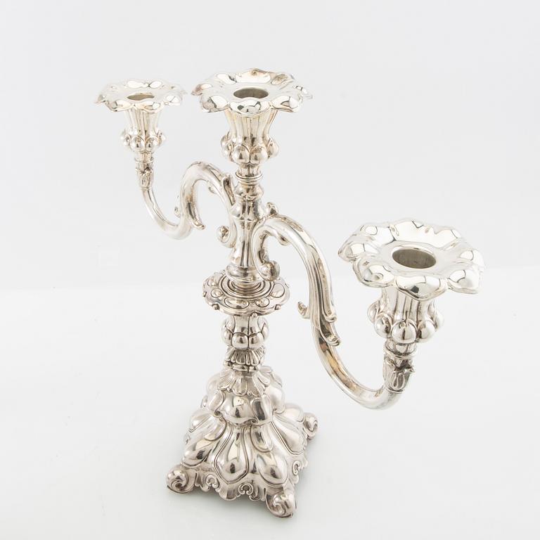 Ljusstakar 4 st silver svenska importstämplar Rokoko-stil 1900-tal.