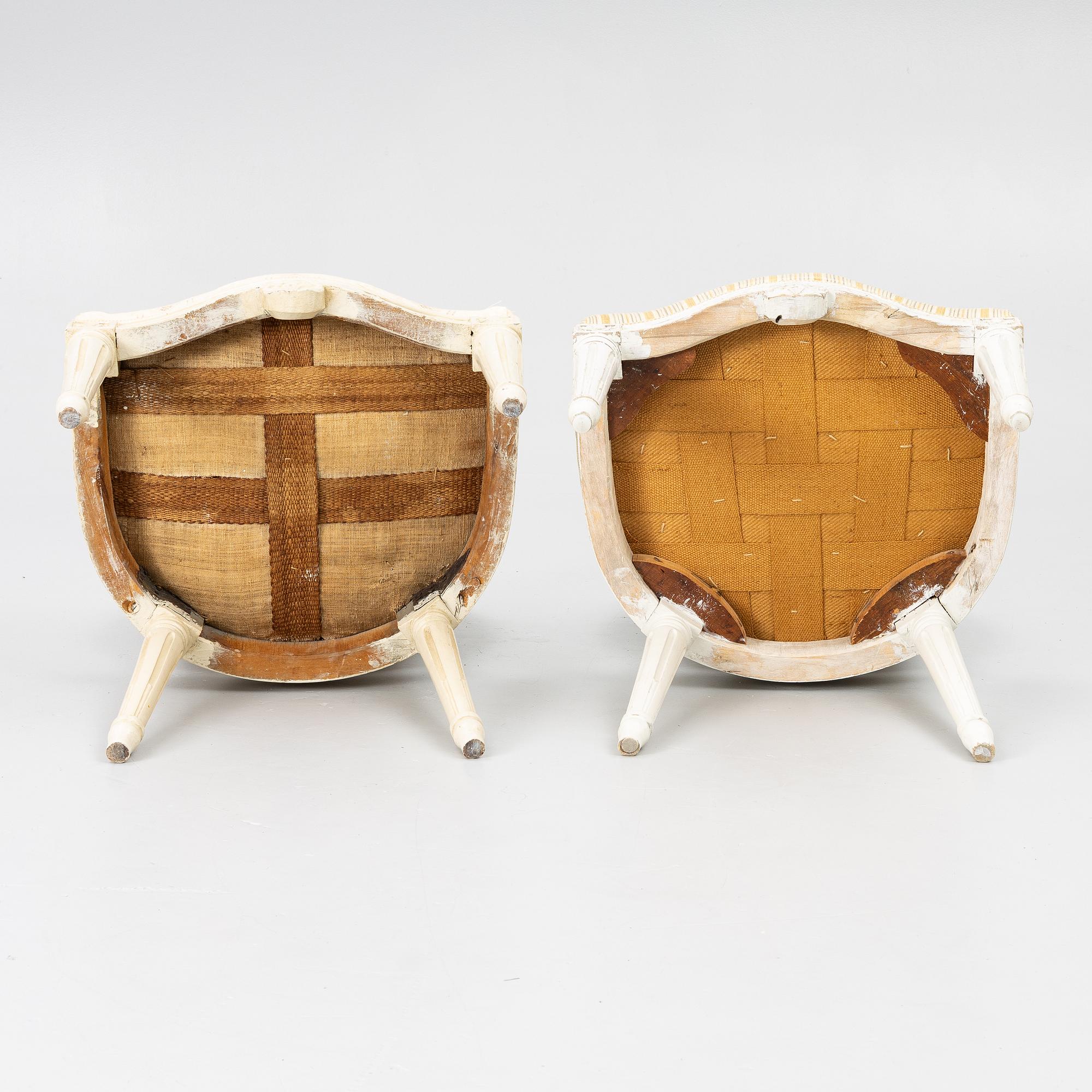 Stolar, ett par, Stockholmsarbeten, sent 1700-tal, Gustavianska.