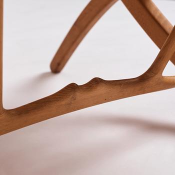 Hans J. Wegner, a pair of oak and rattan folding chairs 'JH-512', Johannes Hansen, Denmark 1950-60s.