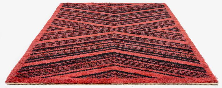 Barbro Nilsson, matta, 'Tigerfällen', knotted pile (rya), c. 260 x 154 cm, signed AB MMF BN.