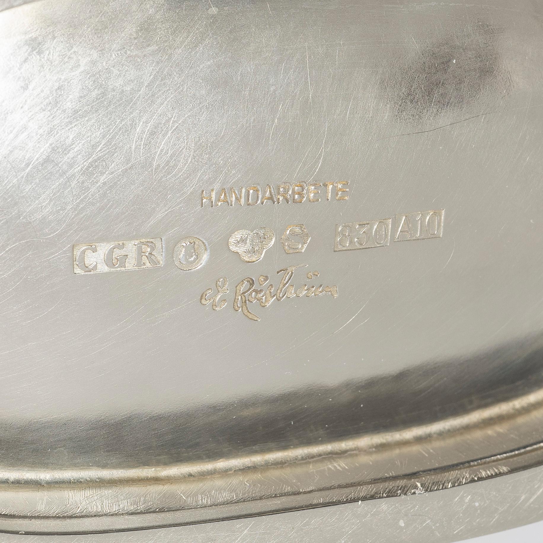 Eric Råström, Skål, silver, firma CG Råström, Stockholm 1975.