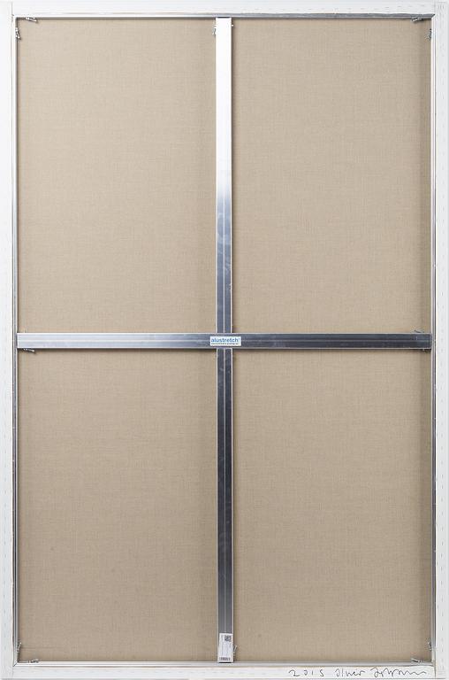 Oliver Osborne, silkscreen and acrylic on linen. Signead and dated 2015 on verso.