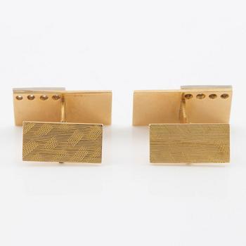 Cufflinks, a pair, 18K gold with brilliant-cut diamonds. 1970s.
