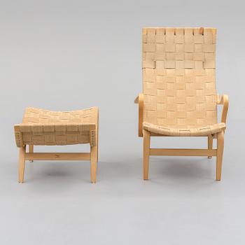 A 'Pernilla' easy chair and foot stool, Bruno Mathsson,  1967.