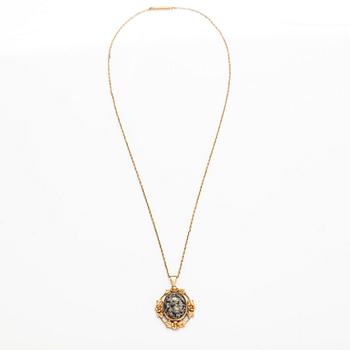 Halsband,14K guld och granit. Auran kultaseppä, Åbo.