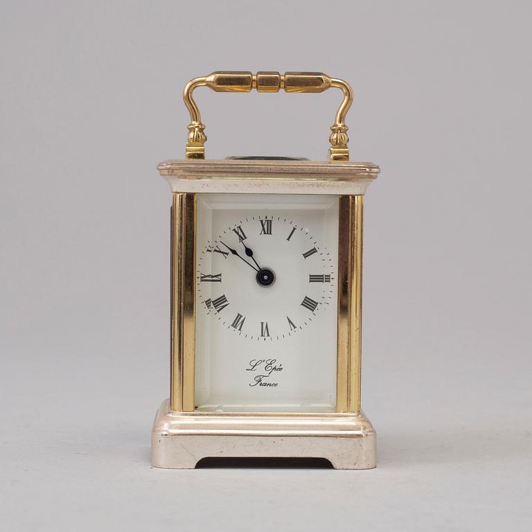 L´EPÉE, Fondée en 1839, travel alarm clock, lever escapement, second half of the 20th century.