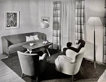 Bertil Brisborg, & Olle Elmgren (1894-1985), a pair of floor lamps, model "31723","NK-Hantverk", Nordiska Kompaniet, 1940s.