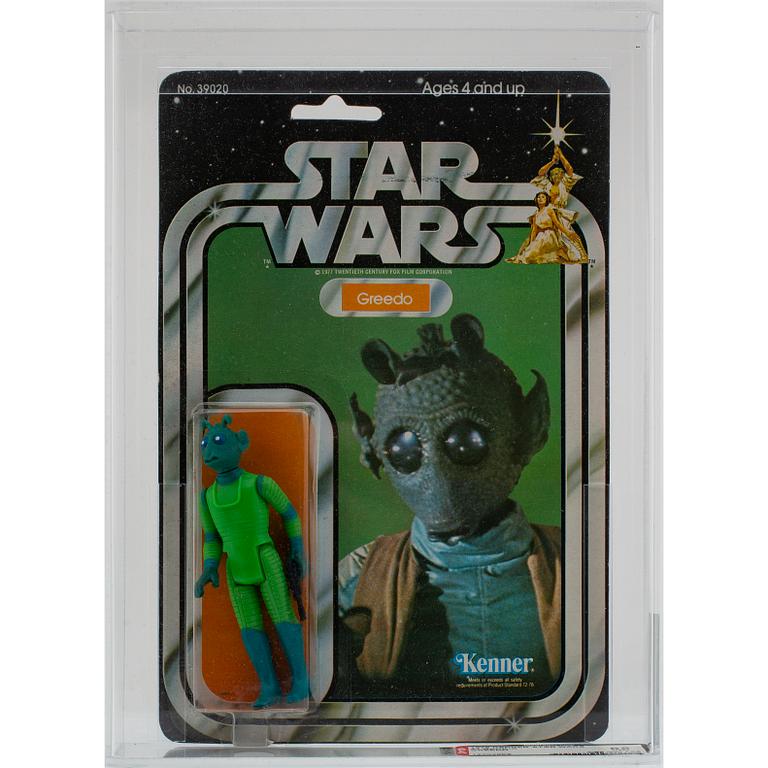 STAR WARS, Greedo, 21 back-a, AFA 85 NM+, Kenner 1979.