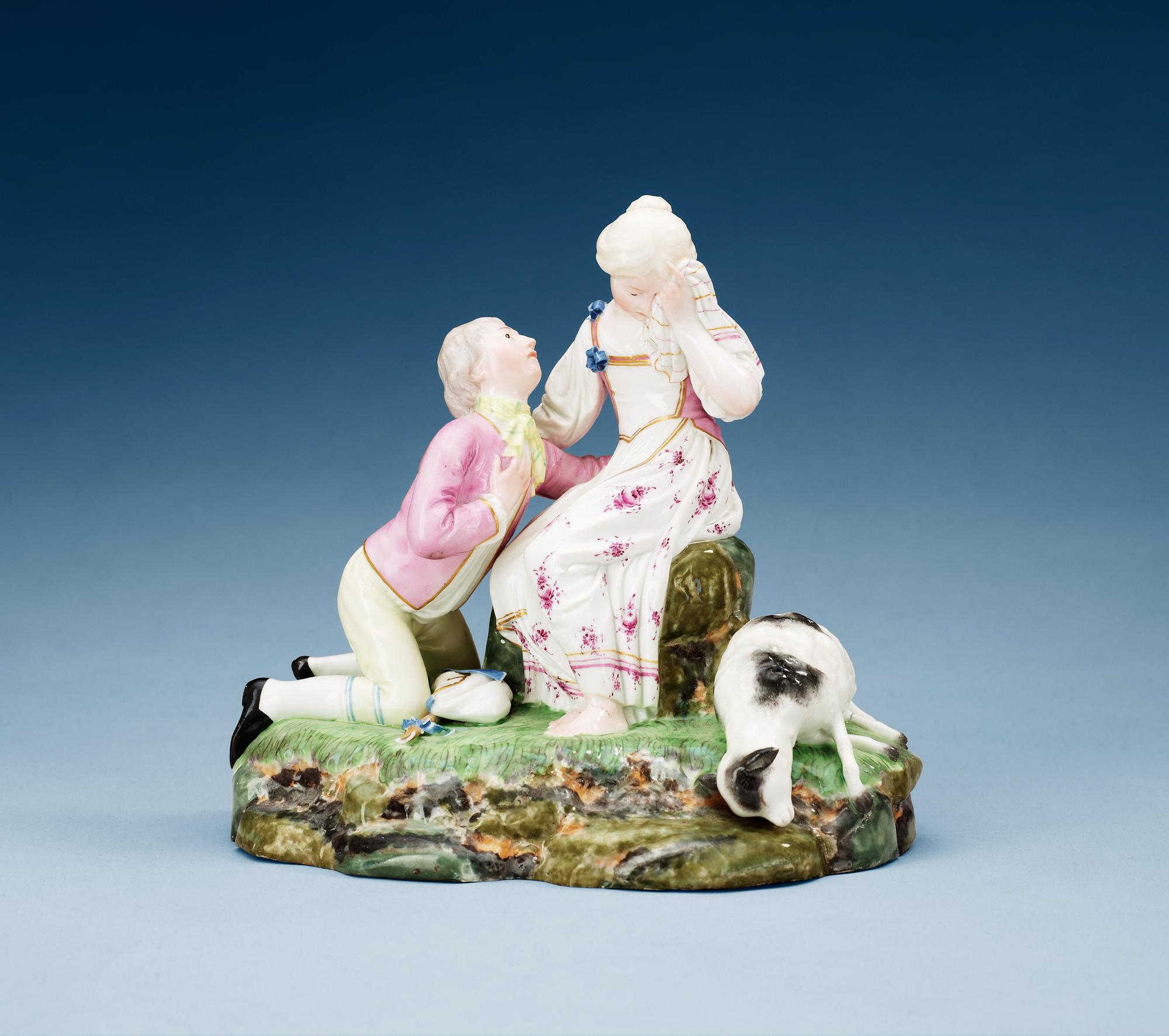 FIGURGRUPP, porslin. Höchst, troligen 1770-tal.