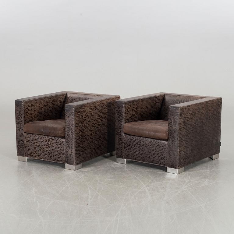 RODOLFO DORDONI, fåtöljer, ett par, "Suitcase", för Minotti, Italien sent 1900-tal.