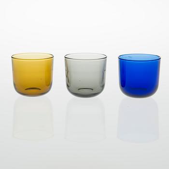 SNAPSGLAS, 12 ST, glas, "Fasetti", Kaj Franck, Notsjö 1960-tal.