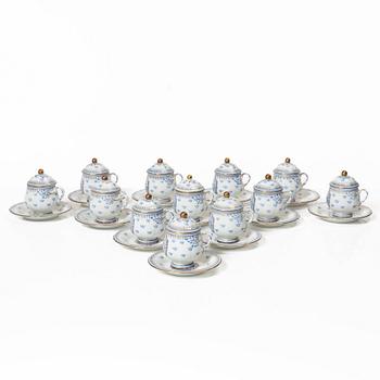 Rörstrand, twelve custard cups with saucers.
