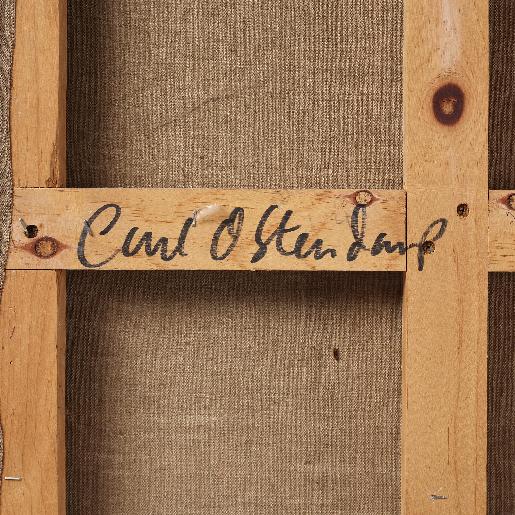 Carl Ostendarp, spray paint and flashe on canvas, signed and dated 1991 verso.