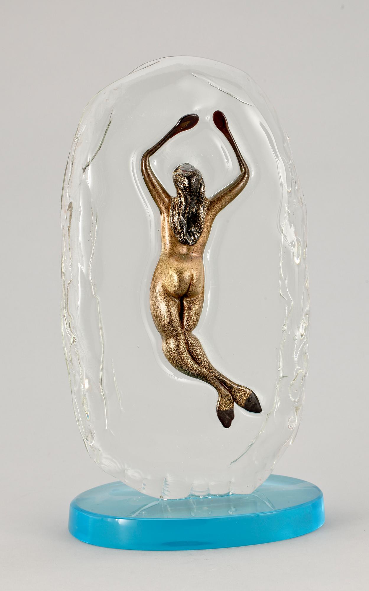 SKULPTUR, glas, Alfredo Rossi, Murano, sign.