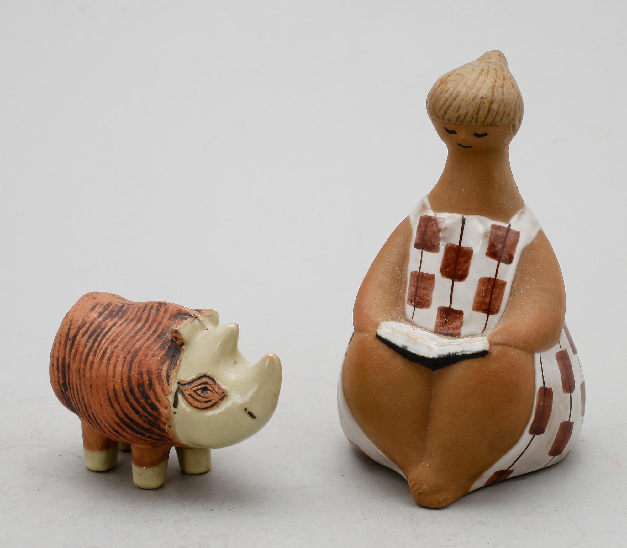 FIGURER, 2 st, stengods, Lisa Larson, Gustavsberg.