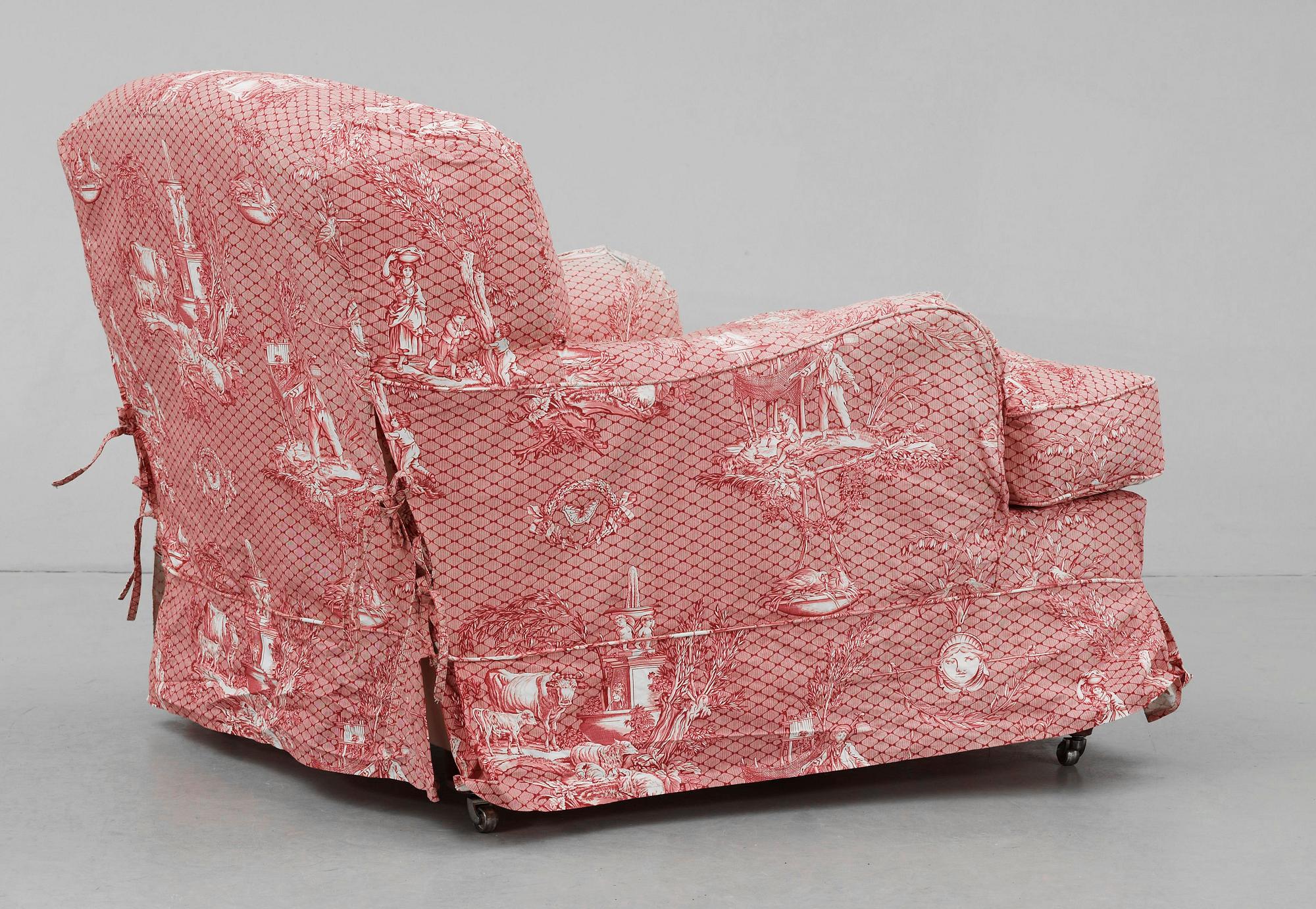 SOFFA samt FÅTÖLJ, Howardmodell, 1900-tal.