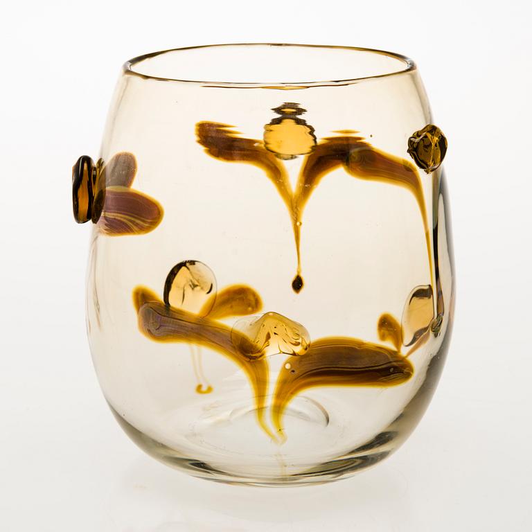 INKERI TOIKKA 1980s Glass Vase, signed Inkeri Toikka Nuutajärvi Notsjö.