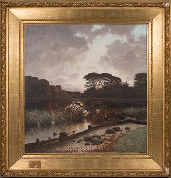 OSCAR HERSCHEND, oil on canvas, signed and dated-88. Marked "Silkeborg".