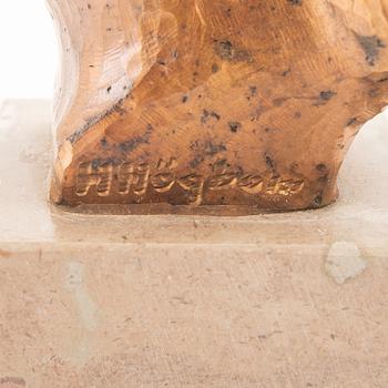 Helge Högbom, skulpturer 2 st. brons, signerade.