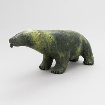 Okänd konstnär, skulptur, såpsten, inuitarbete, signerad, 1900-tal.