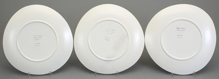 TALLRIKAR, 6 st, flintgods, M.B.F.A Pornic, Paimpol, Frankrike, 1960-tal.