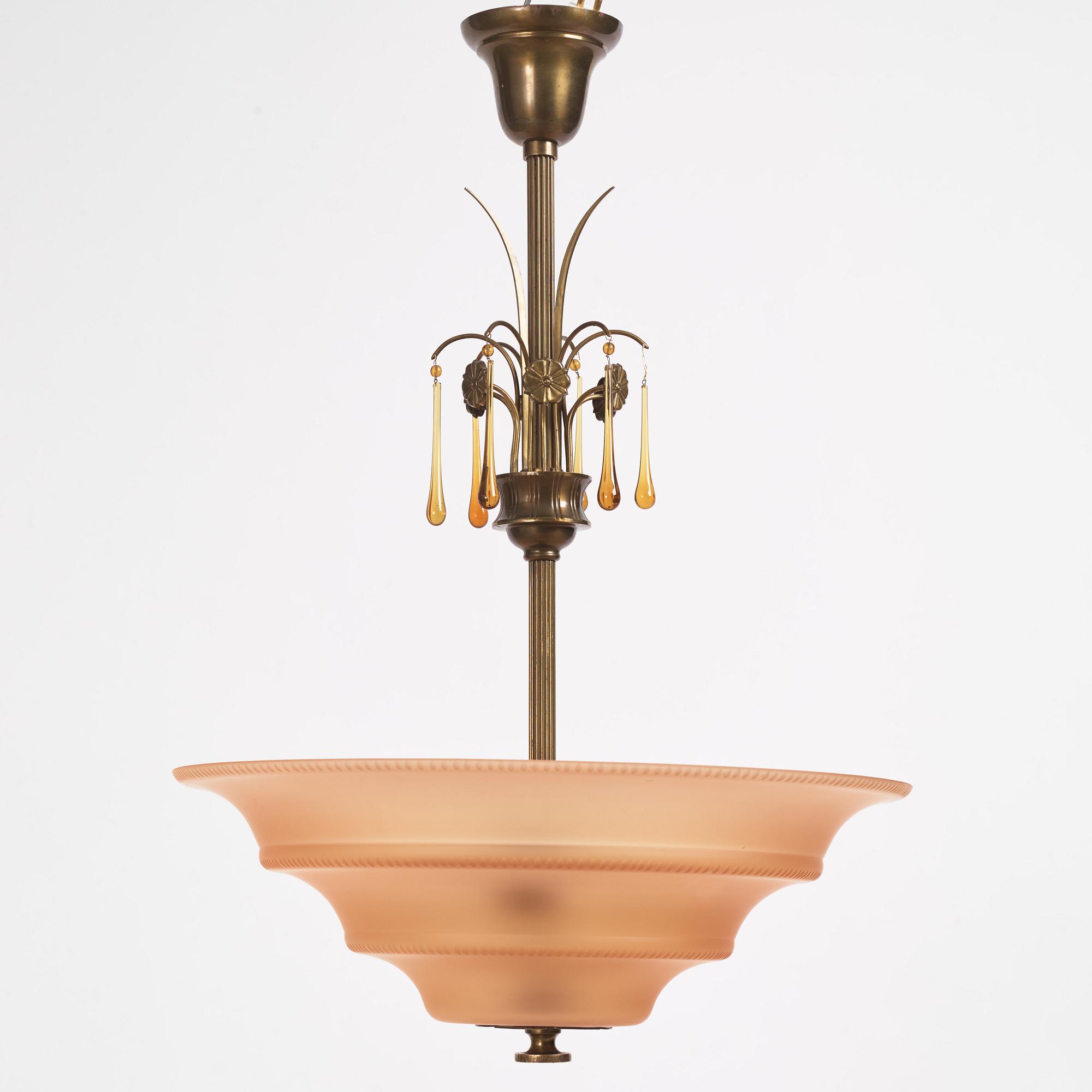 Harald Notini, a ceiling lamp, model "6505", Arvid Böhlmarks Lampfabrik, 1920s-1930s.