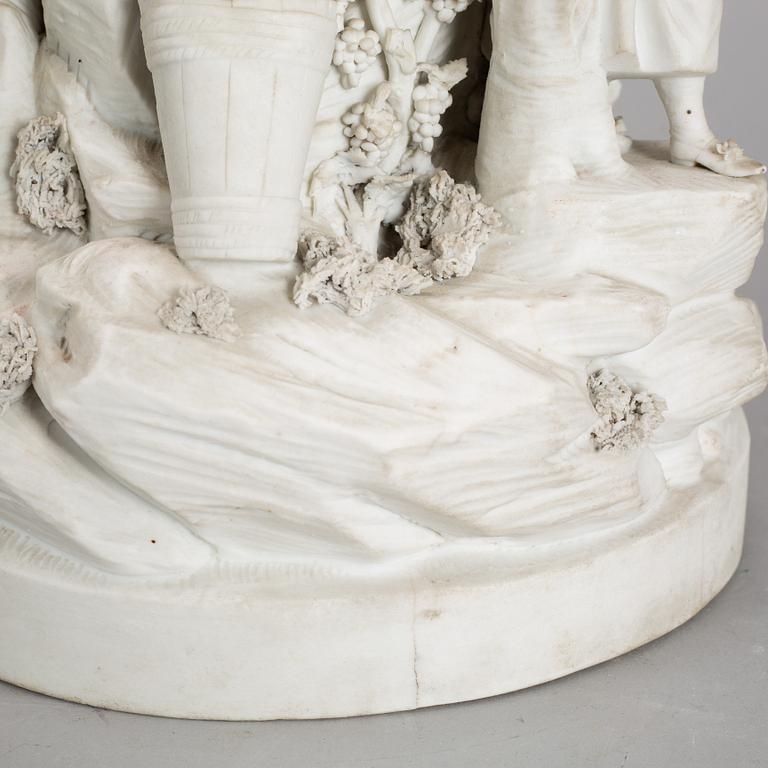 A biscuit porcelain figure group, circa 1900.