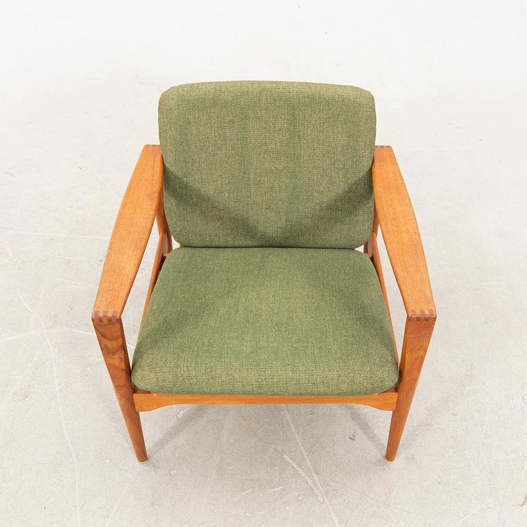 A teak easy chair, Denmark middle of the 20th century.