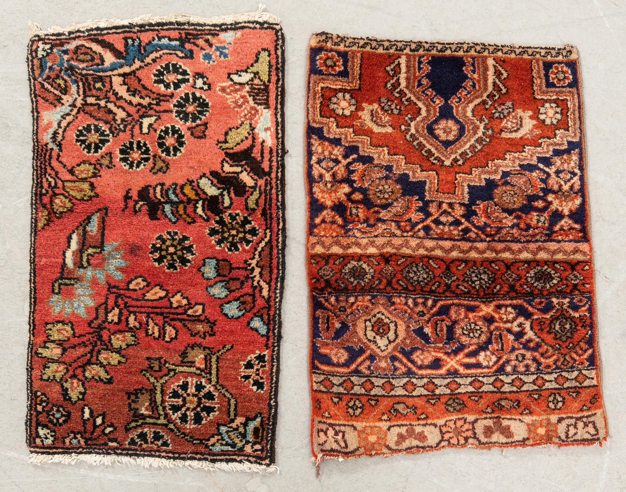 Rug Wagireh (provenance rug) 2 pcs Tafresh and Bidjar semantika approx. 60x34 cm and 55x40 cm.