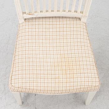 Five late Gustavian chairs, circa 1800.