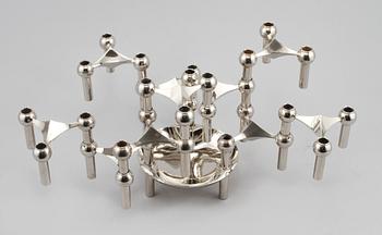 LJUSSTAKAR, 10 st, samt SKÅL, Ceasar Stoffi, Nagel, 1900-talets andra hälft.