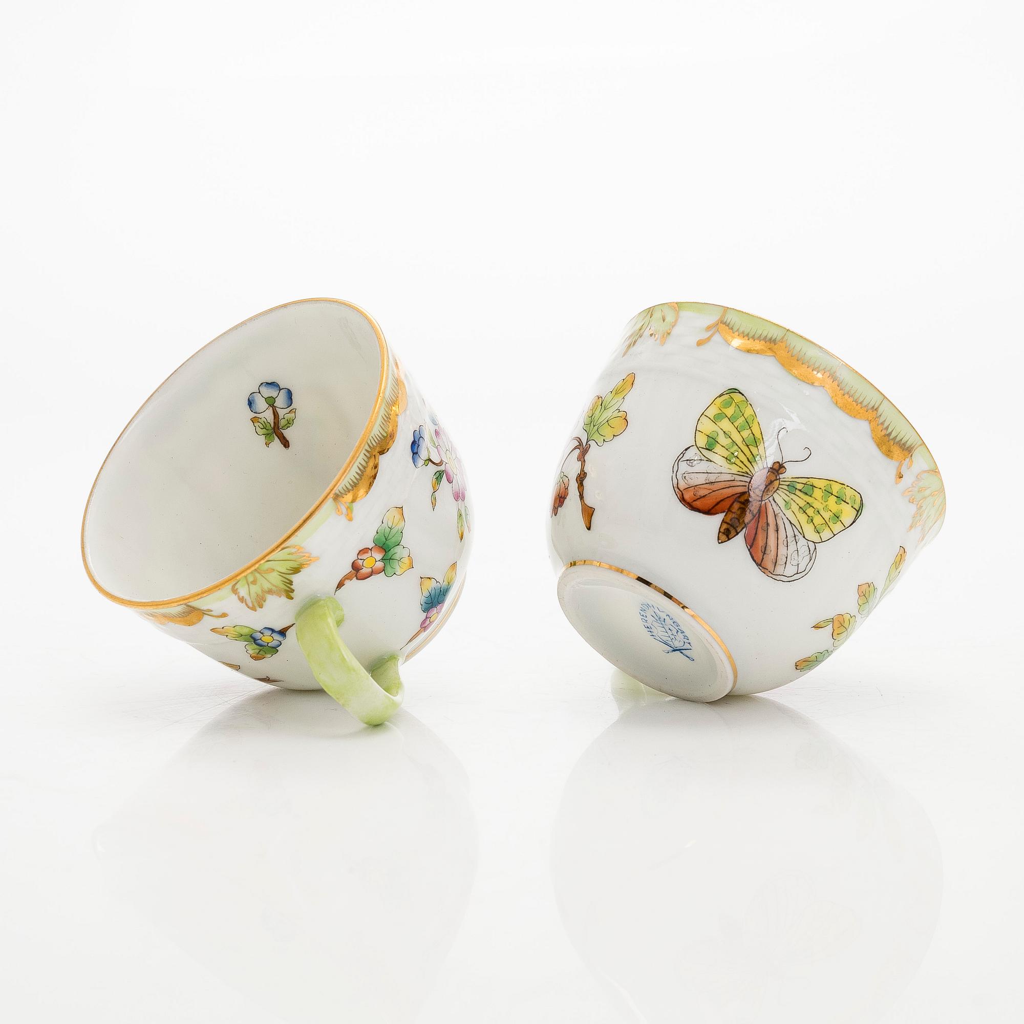 Herend, demitasse kaffeservis, 7 delar,  "Queen Victoria VBO", Ungern.