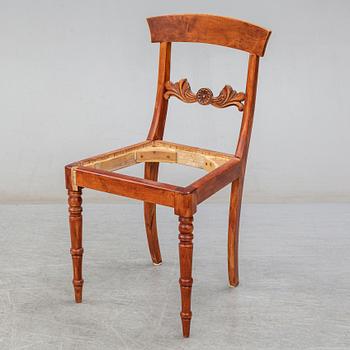 Eight Biedermeier birch chairs, mid 19th Century.