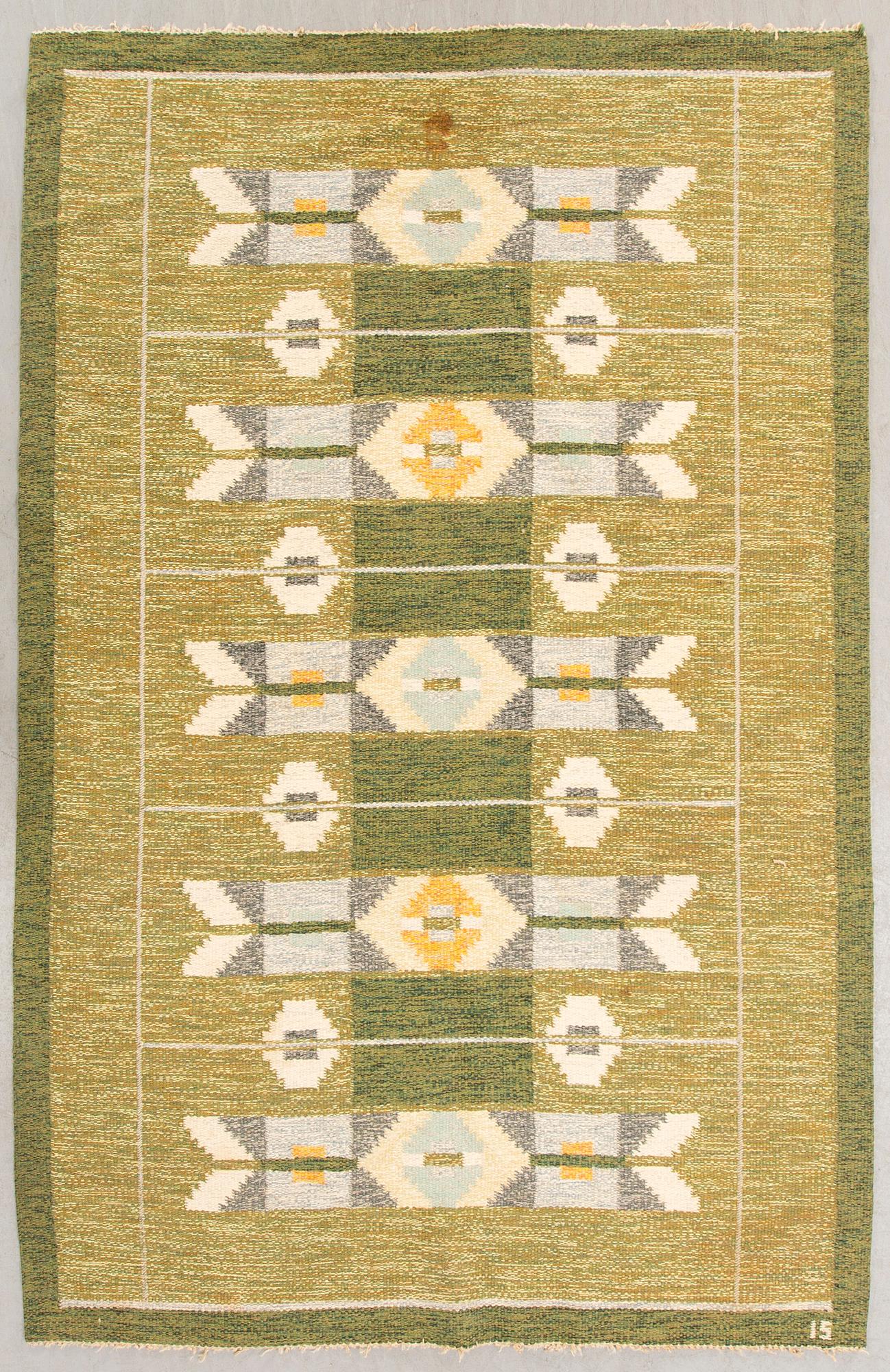 Ingegerd Silow, matta rölakan signerad 154x244 cm.