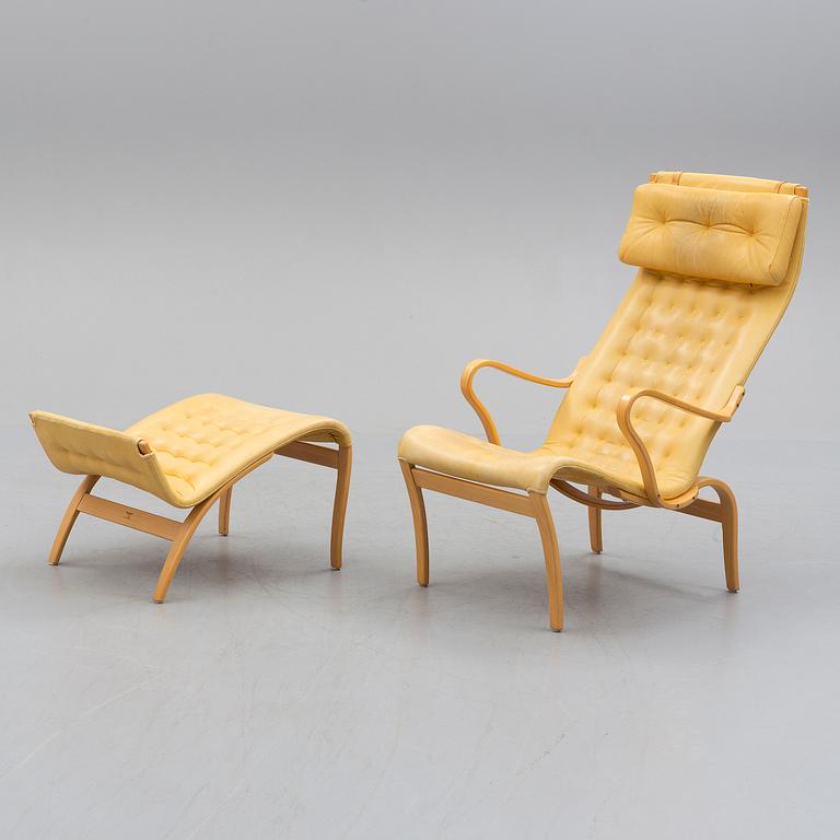 A Bruno Mathsson arm chair, 'Pernilla', Firma Karl Mathsson, late 20th century.