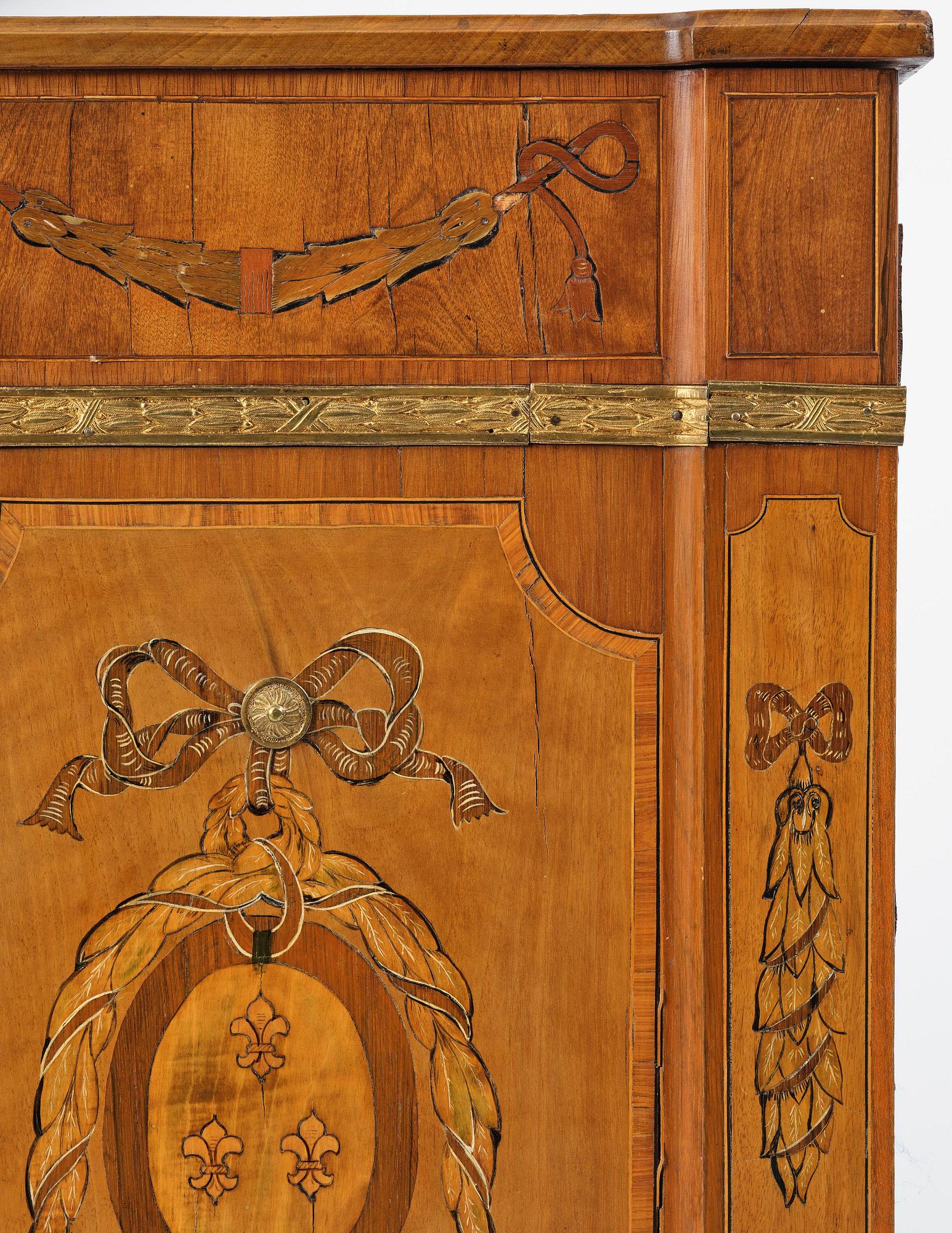 A Gustavian parquetry commode by J. Hultsten (master in Stockholm 1773-94).