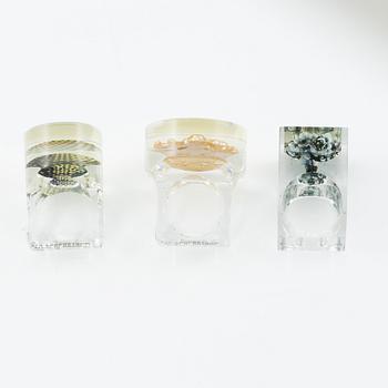 Siv Lagerström, three rings, acrylic plastic. 1970s.