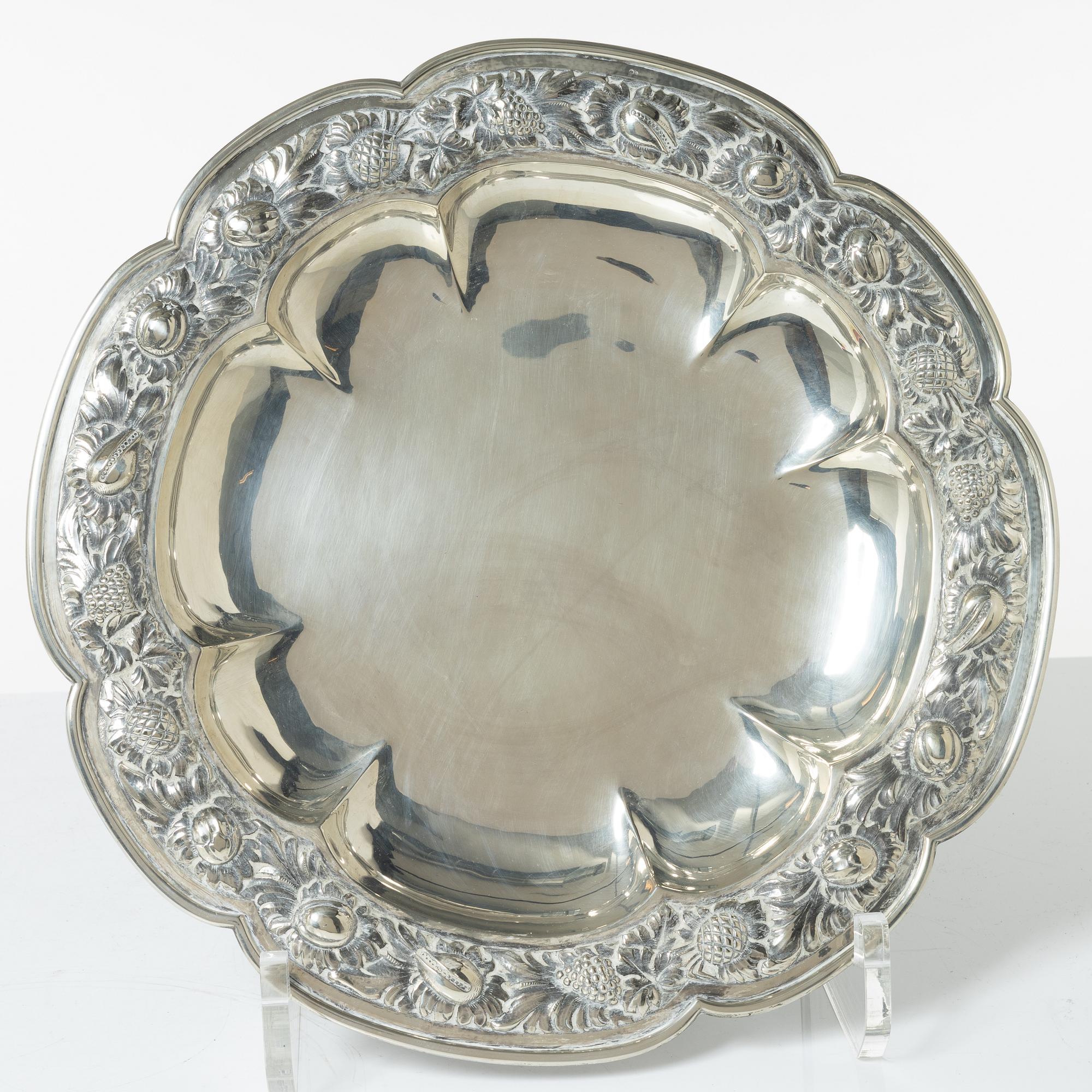 Tray, silver, Swedish import mark, first half of the 20th century.
