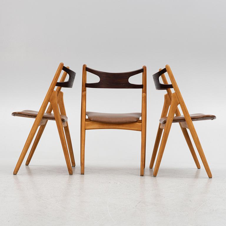 Hans J. Wegner, three model "CH-29"/"Savbukkestolen" chairs, Carl Hansen & Söner,.