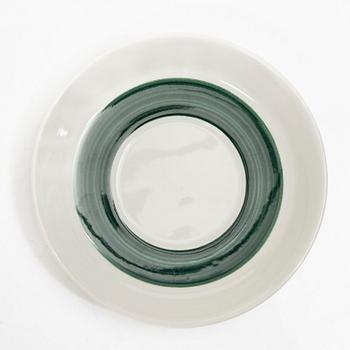 Hertha Bengtson, kaffekoppar med fat, 4 st, porslin, "Fructus", Rörstrand.