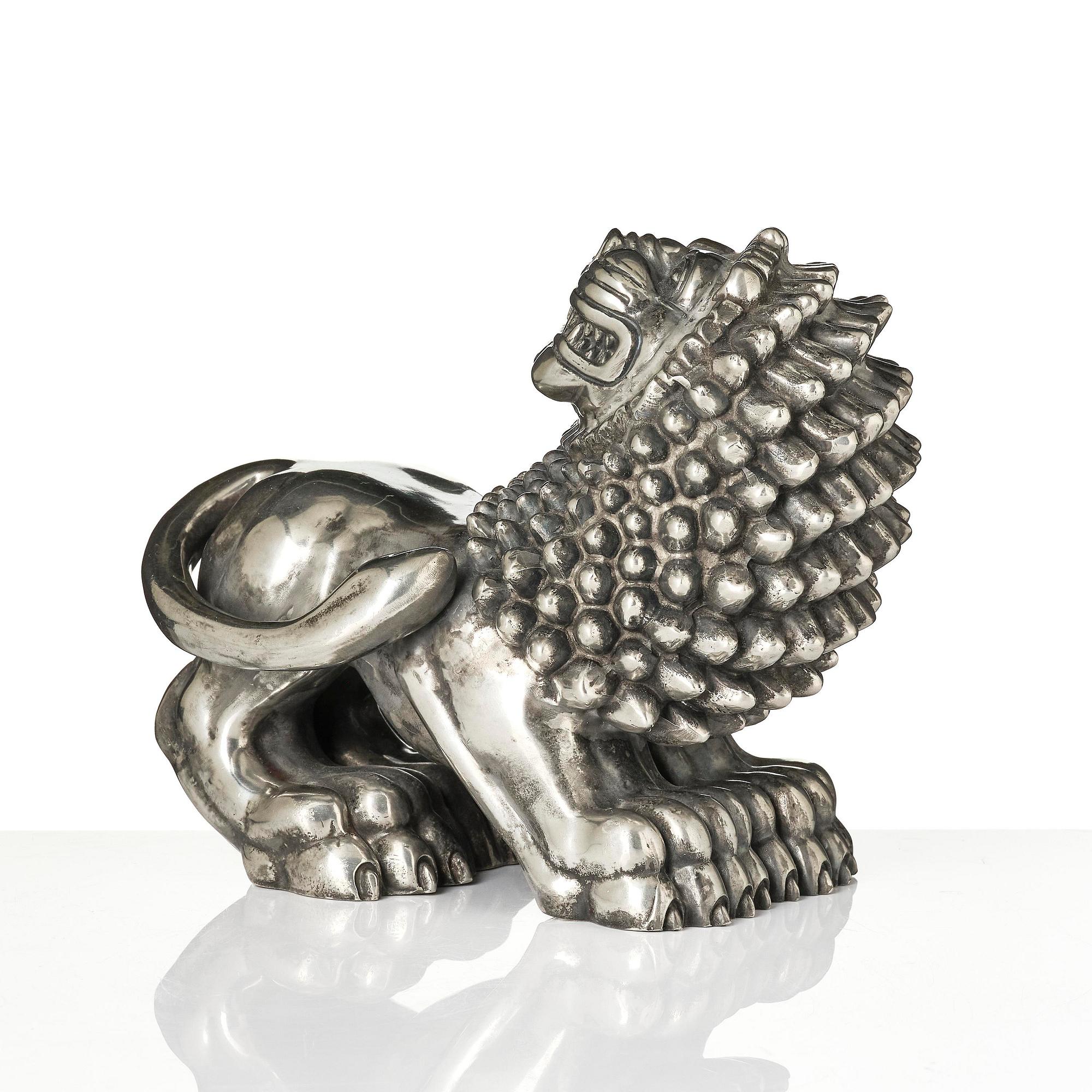 Anna Petrus, a pewter sculpture of a lion, Firma Svenskt Tenn, Stockholm, 1960.