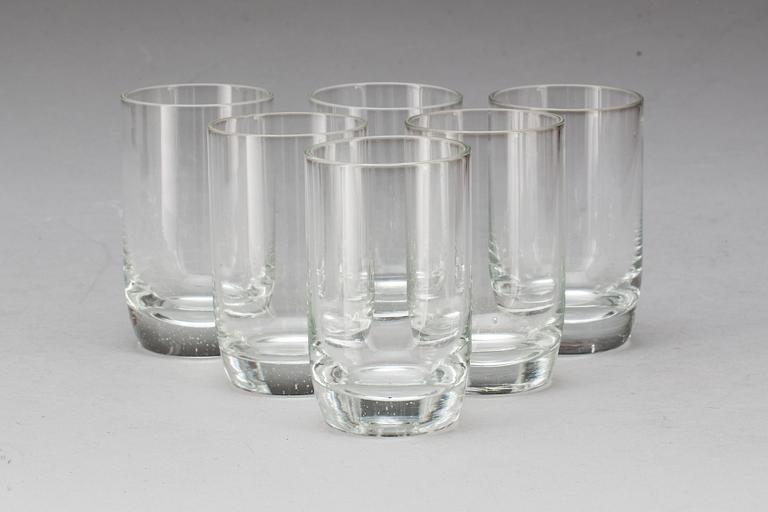 SCHATULL, med 6 glas. 1900-tal.