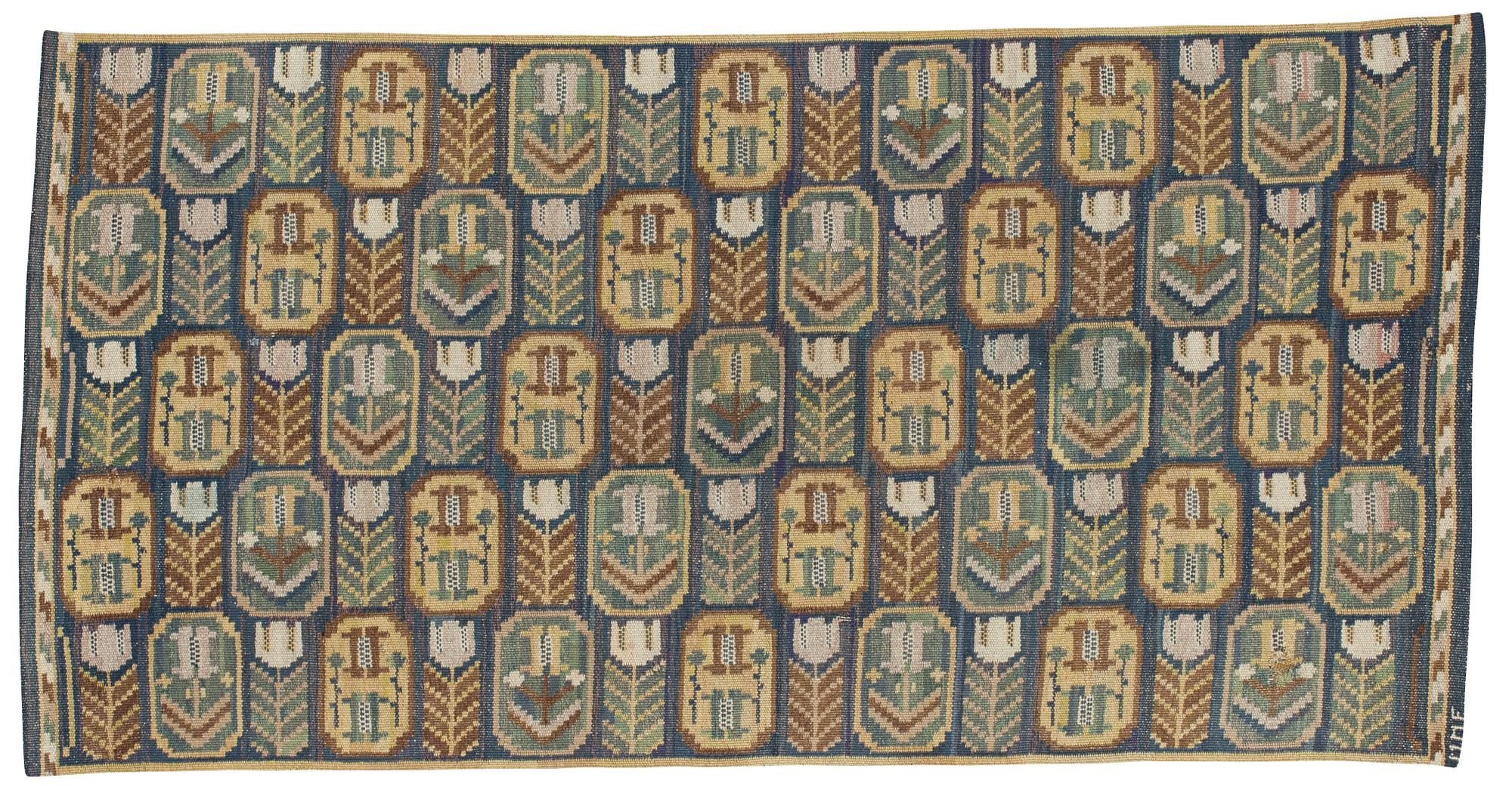 Märta Måås-Fjetterström, A TEXTILE. "Medaljongerna". Flat weave. 92 x 175,5 cm. Signed MMF.