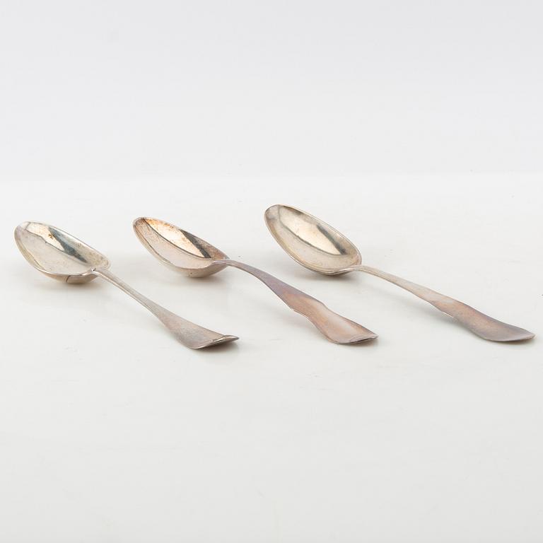 Skedar, 11 st, silver, 1769-1934, Sverige.