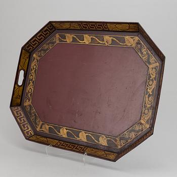 An Empire painted tin tray, first half of the 19th Century.