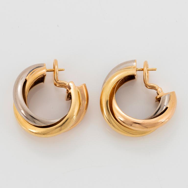 A pair of 18K gold Cartier earrings "Trinity".