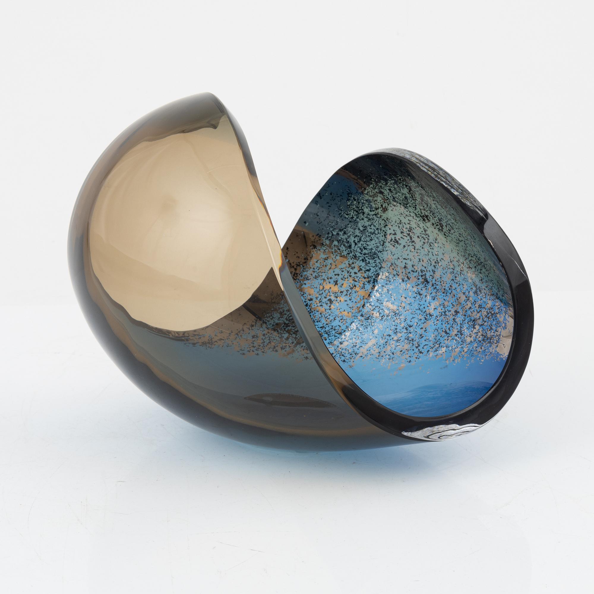 Lena Bergström, a 'Planets' glass sculpture/bowl from Kosta Boda, Sweden. Signed and numbered 87/500.