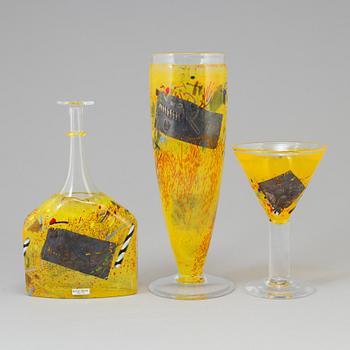 BERTIL VALLIEN, 3 delar konstglas, 1900-tal.